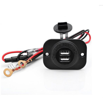 12V Wasserdichte Steckdose Boot Marine Carvans Zigarettenanzünder 2.1A Dual USB Ladegerät